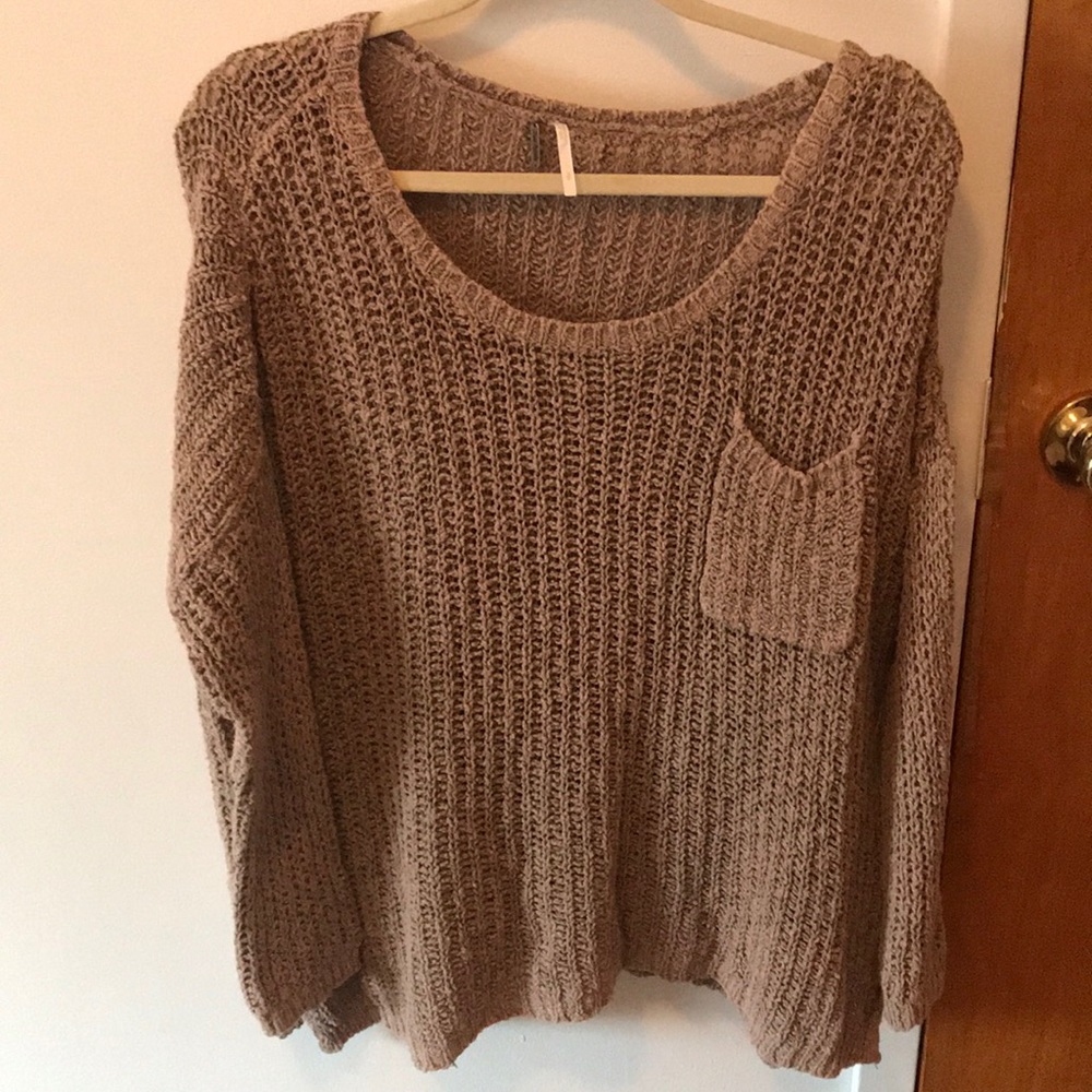 Free People Knit Sweater in brown